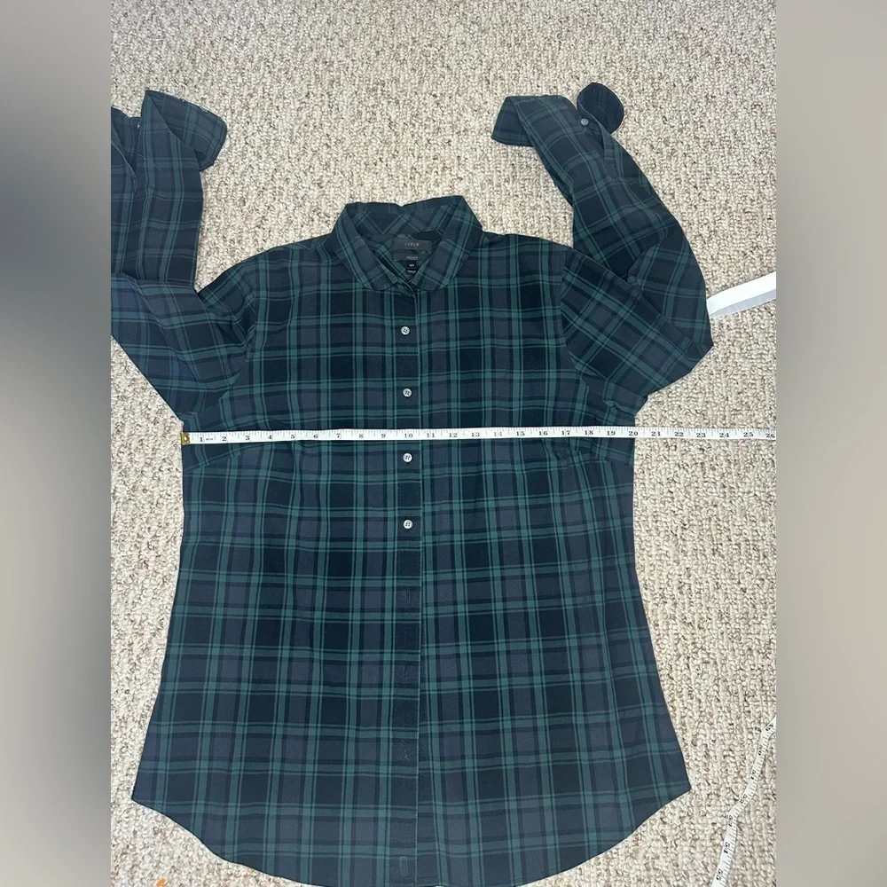 J. Crew Green and Black Casual Button Down Shirt size 12T
